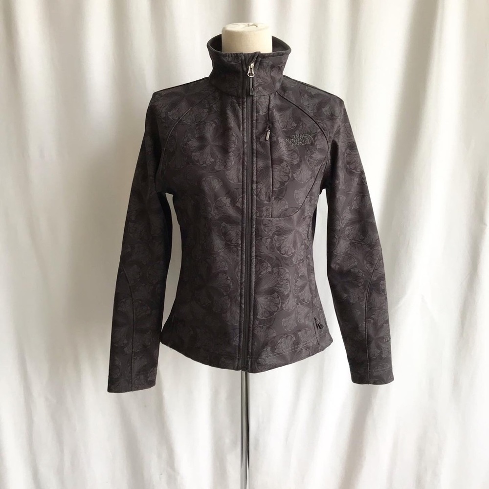 The North Face gray print zip jacket size XS